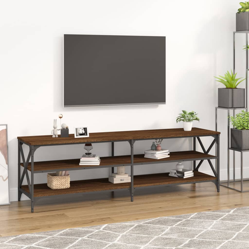 Mobile Porta TV，Mobili TV，Supporto per TV da Soggiorno Rovere Marrone  160x40x50 cm Legno Multistrato NVIW92893 BonneVie