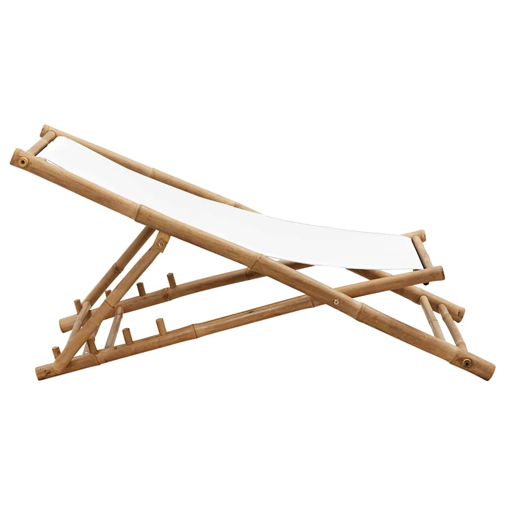 Garten-Liegestuhl Bambus und Segeltuch