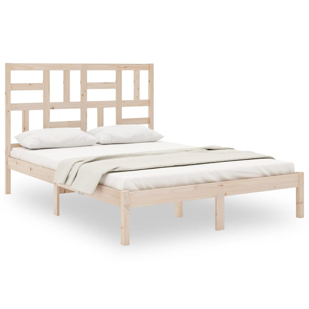 Letto Matrimoniale Moderno Struttura Letto Giroletto in Legno Massello  120x190 cm 4FT Small Double ITD89261