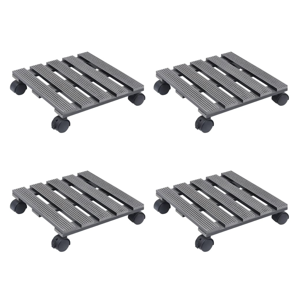 Lot De 4 Chariots à Plantes | Support Et Plateau Pour Jardinière Gris 30x30x7,5 Cm WPC 93076 -Promos Jardin Noble Magasin AAHKMJXYDAFdJAOAIMEbOAchtTzbsWMnceblMk5y4