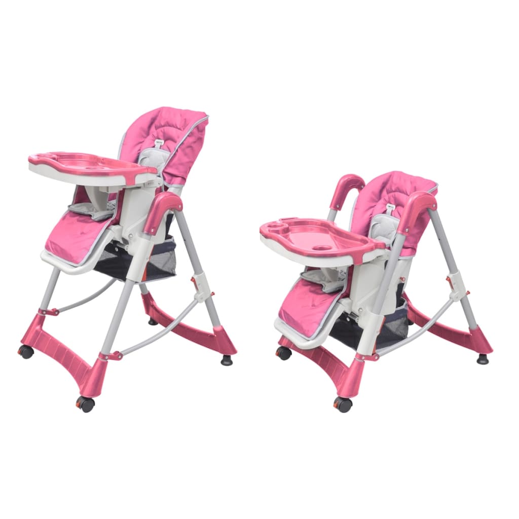 Chaise Haute Pour Bebes Deluxe Hauteur Reglable Rose