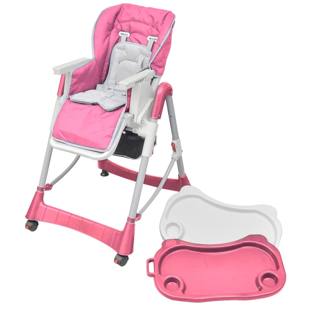 Chaise Haute Pour Bebes Deluxe Hauteur Reglable Rose