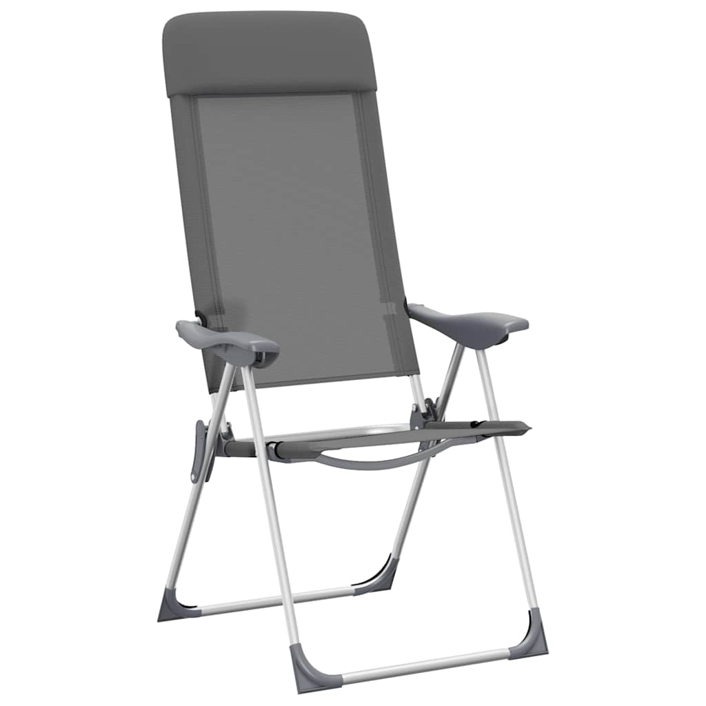 Klappbare Campingstühle 2 Stk. Grau Aluminium