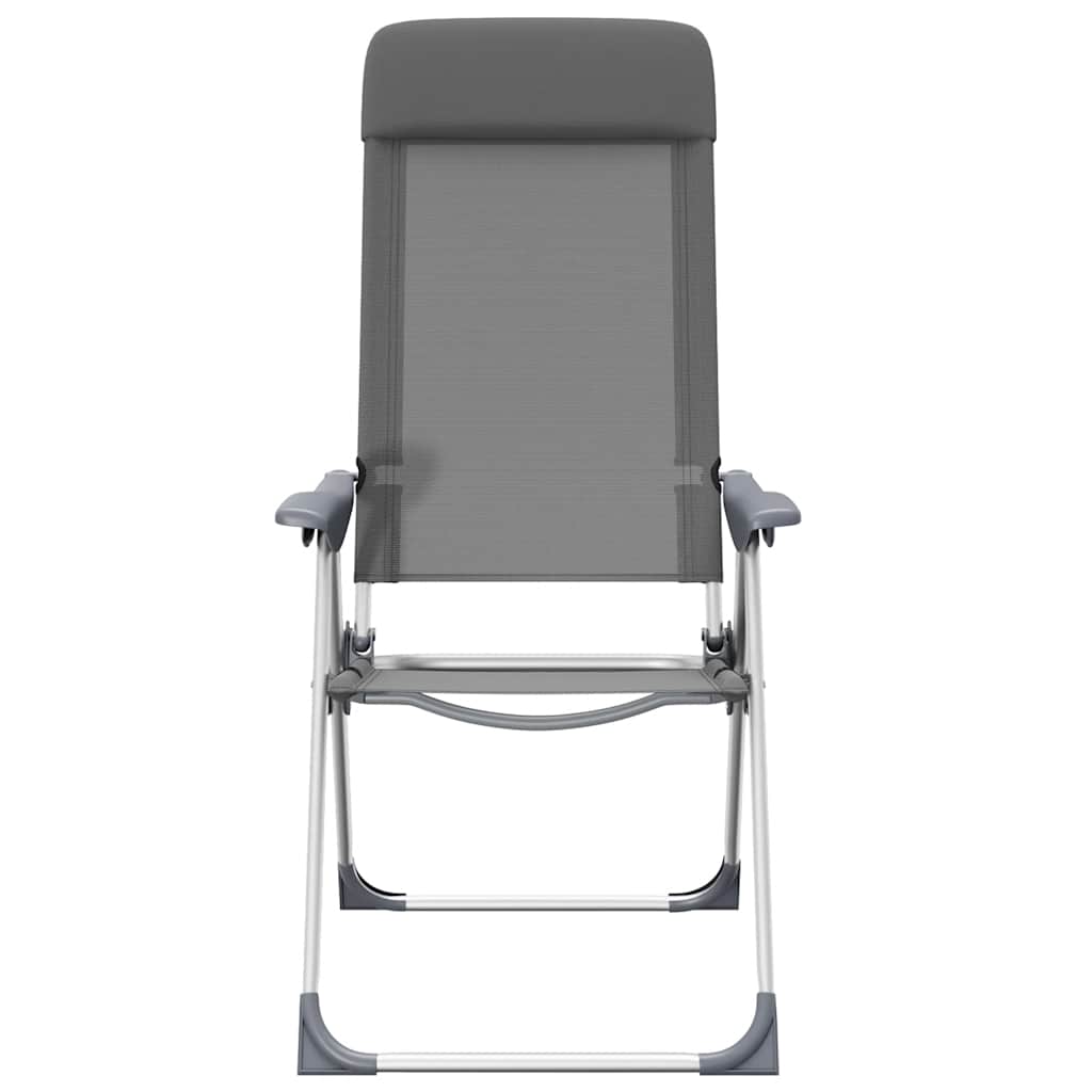 Klappbare Campingstühle 2 Stk. Grau Aluminium