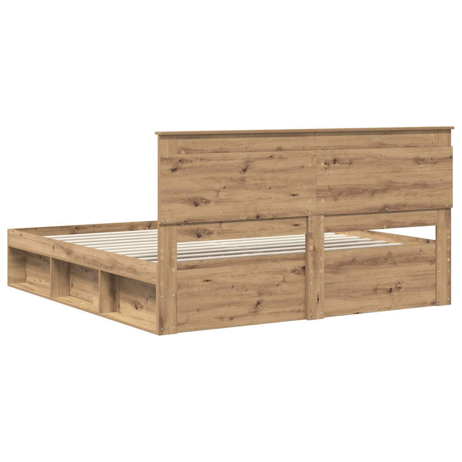 Bed Frame Artisian Oak 180 x 200 cm Solid Pine Wood vidaXL