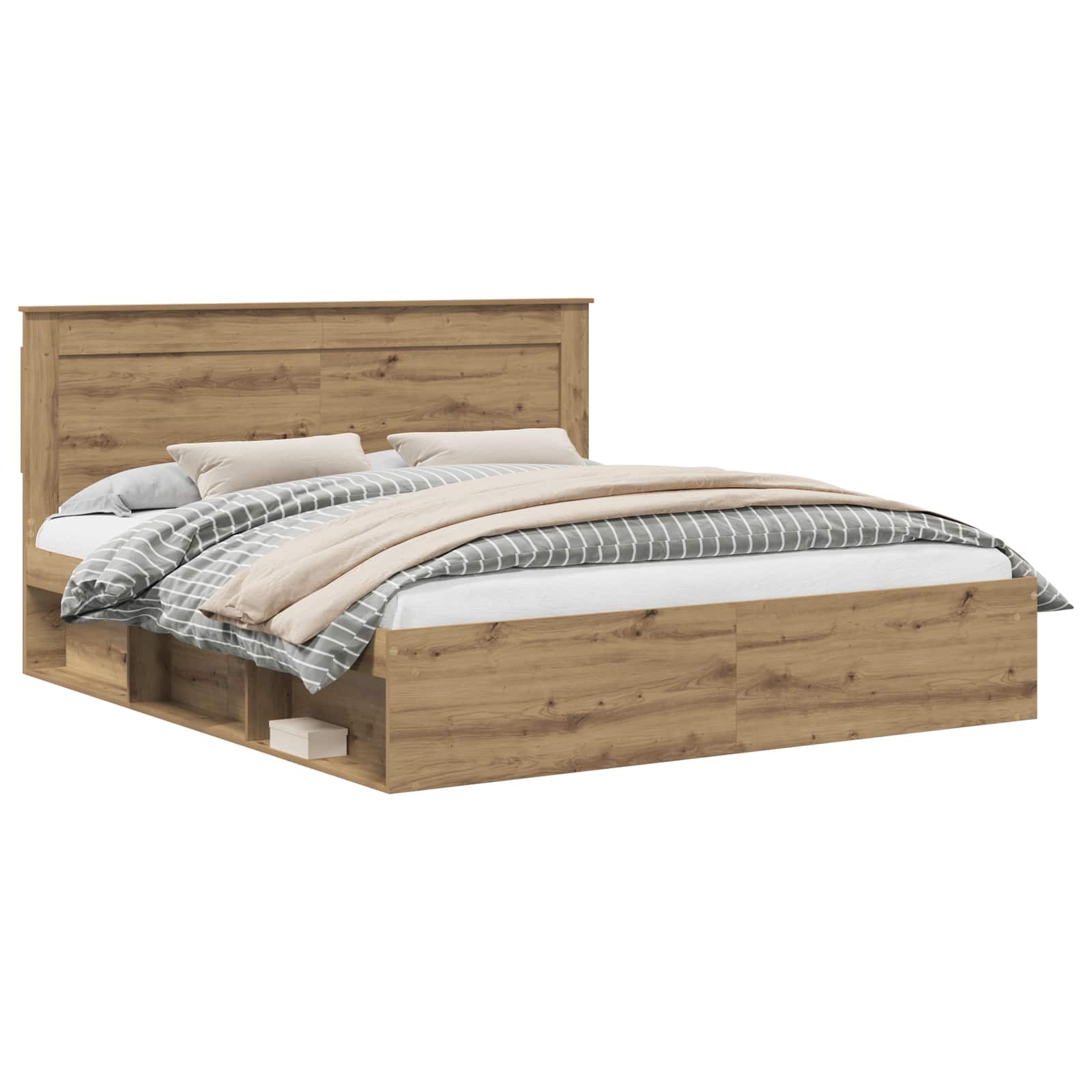 Bed Frame Artisian Oak 180 x 200 cm Solid Pine Wood vidaXL
