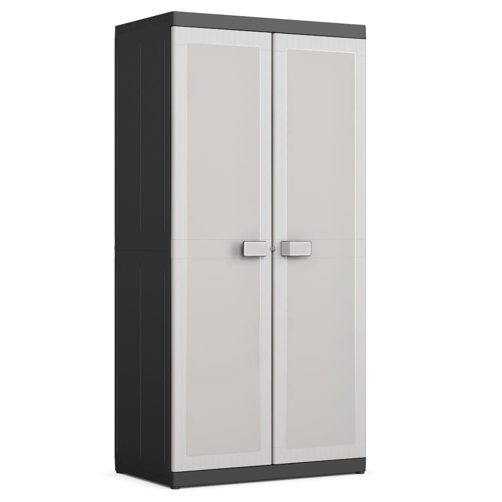 Keter Lagerschrank mit Regalböden Logico XL Schwarz und Grau 182 cm