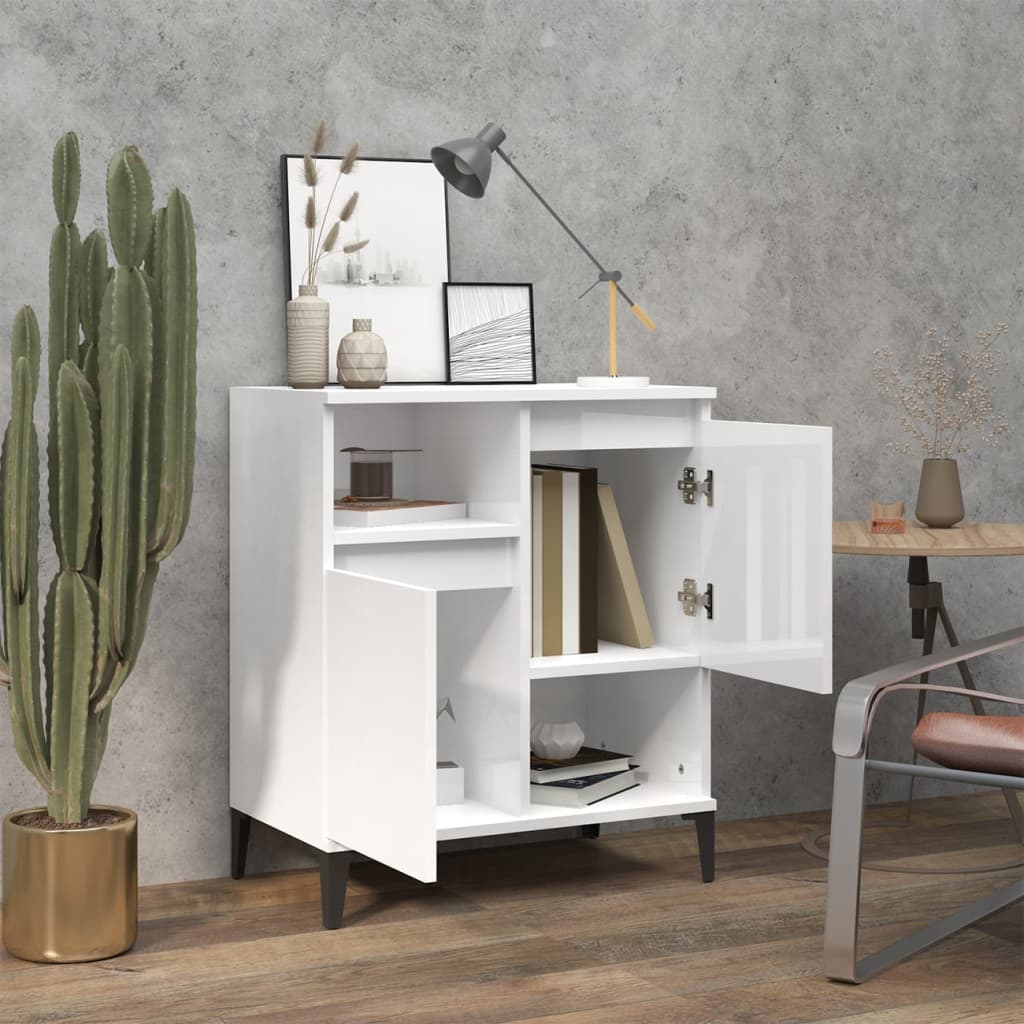 Credenza bassa,Armadietto,Mobile da Cucina Bianco Lucido 70x35