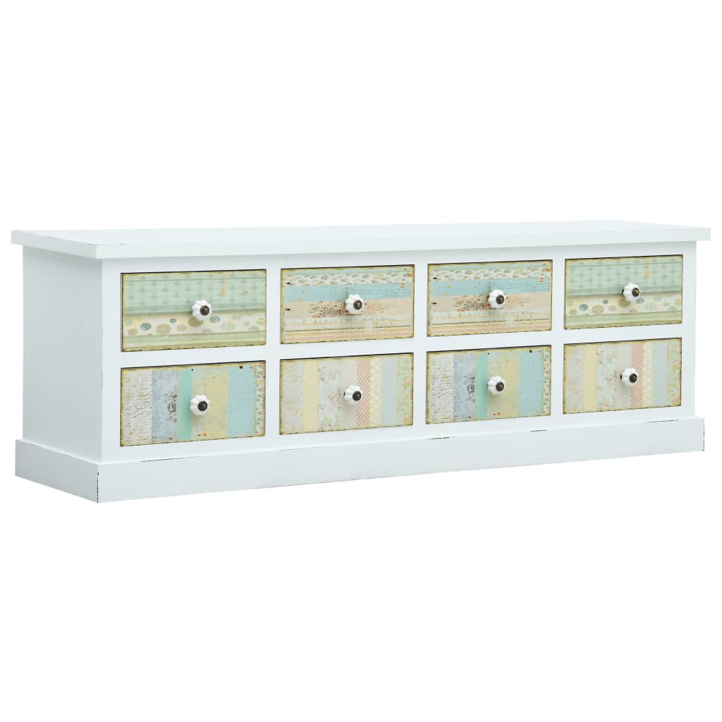 Mueble para TV con cajones MDF blanco 120x30x40 cm