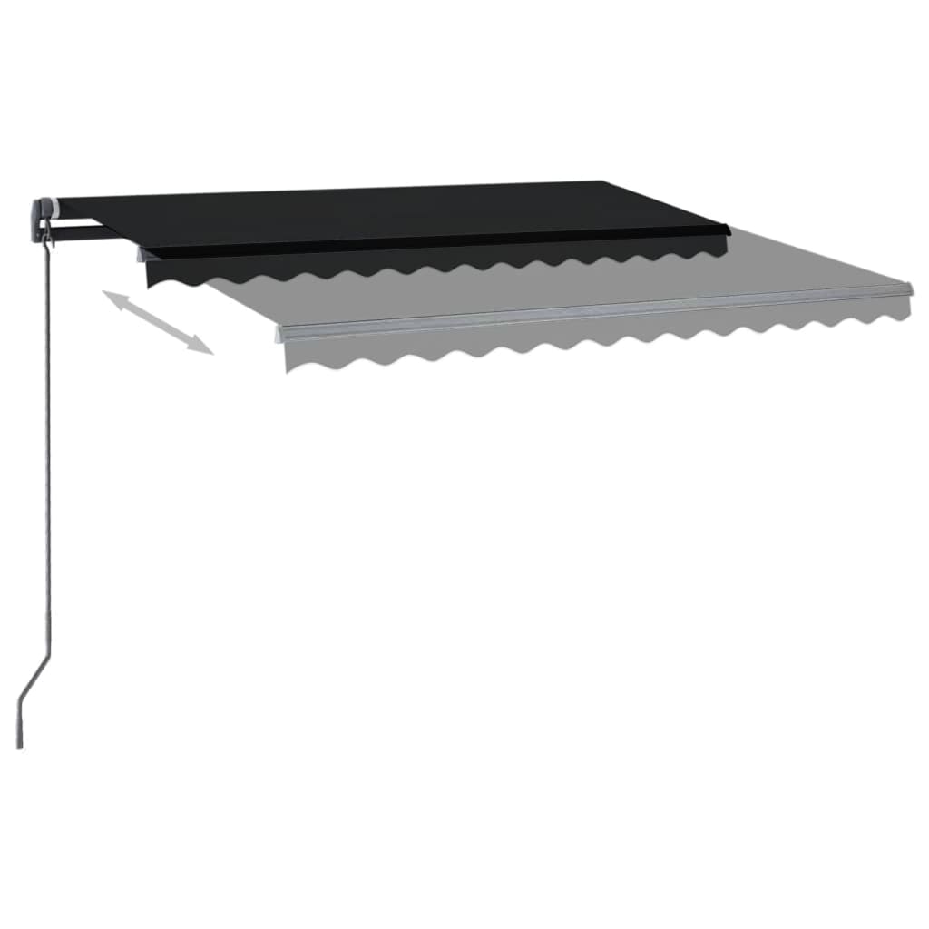 Tenda da Sole Retrattile Manuale，Tende da esterno，Tenda Parasole，Telo  Ombreggiante con LED 3x2,5m Antracite XZZ609654 MaisonChic