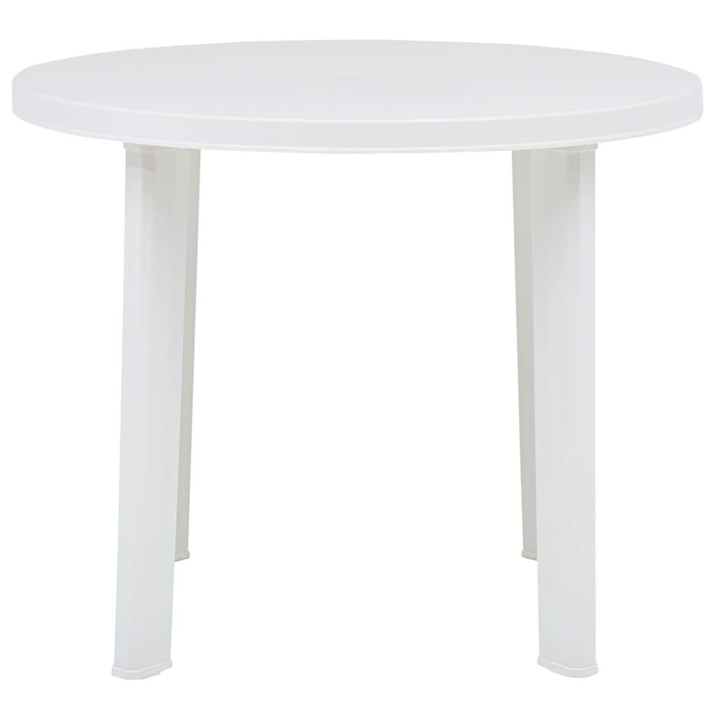 vidaXL Garden Table 89 cm Plastic White White