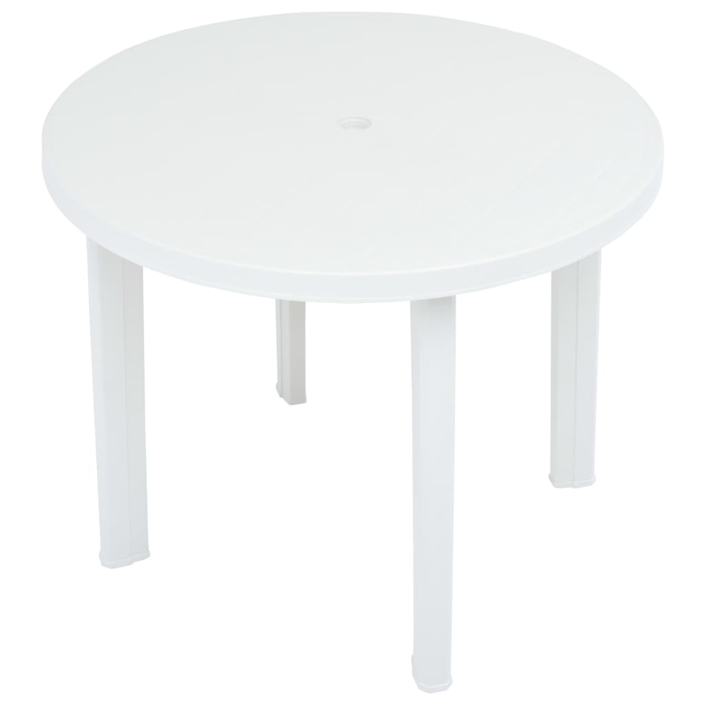 vidaXL Garden Table 89 cm Plastic White White