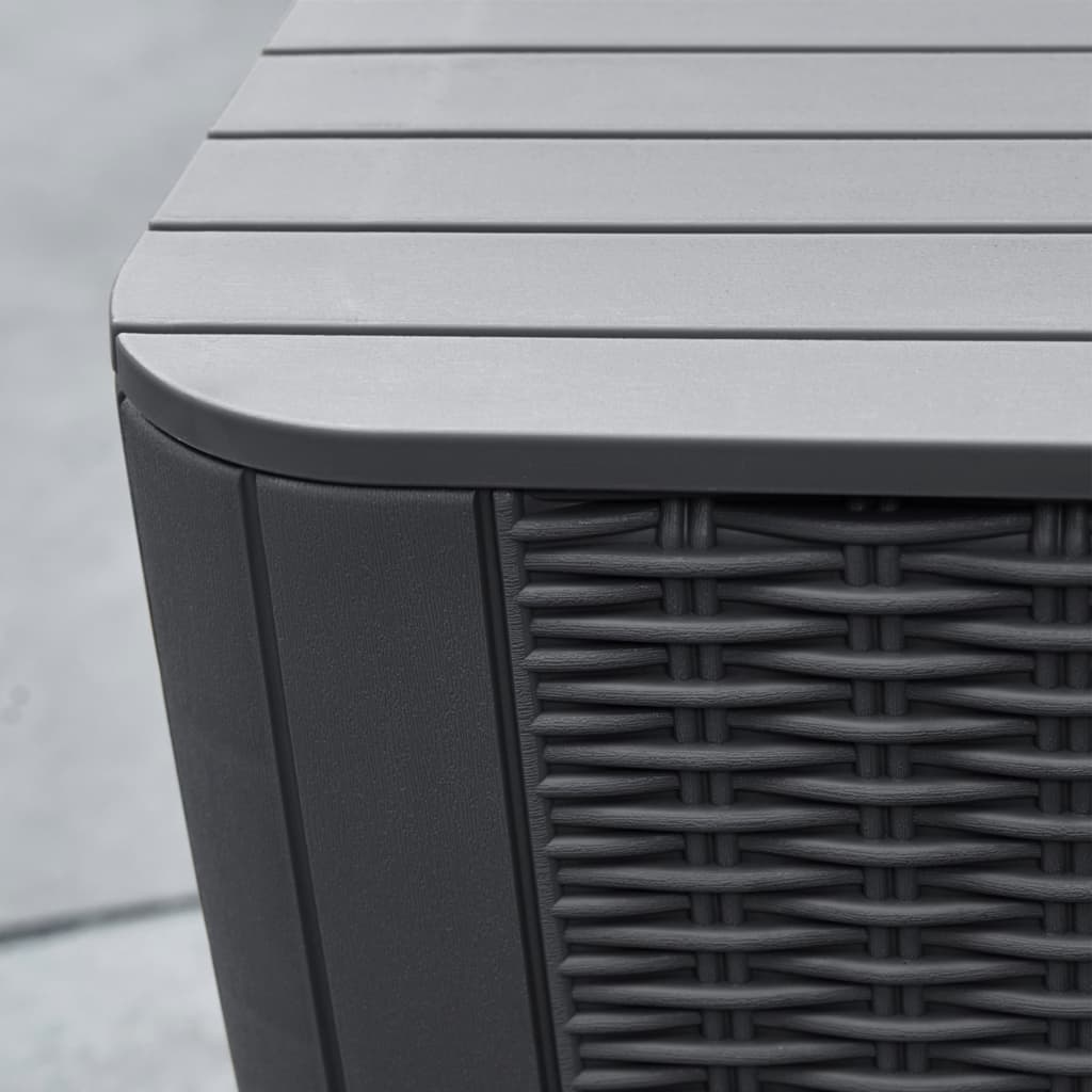 Garden Side Table Luzon Flat Wicker Graphite Keter