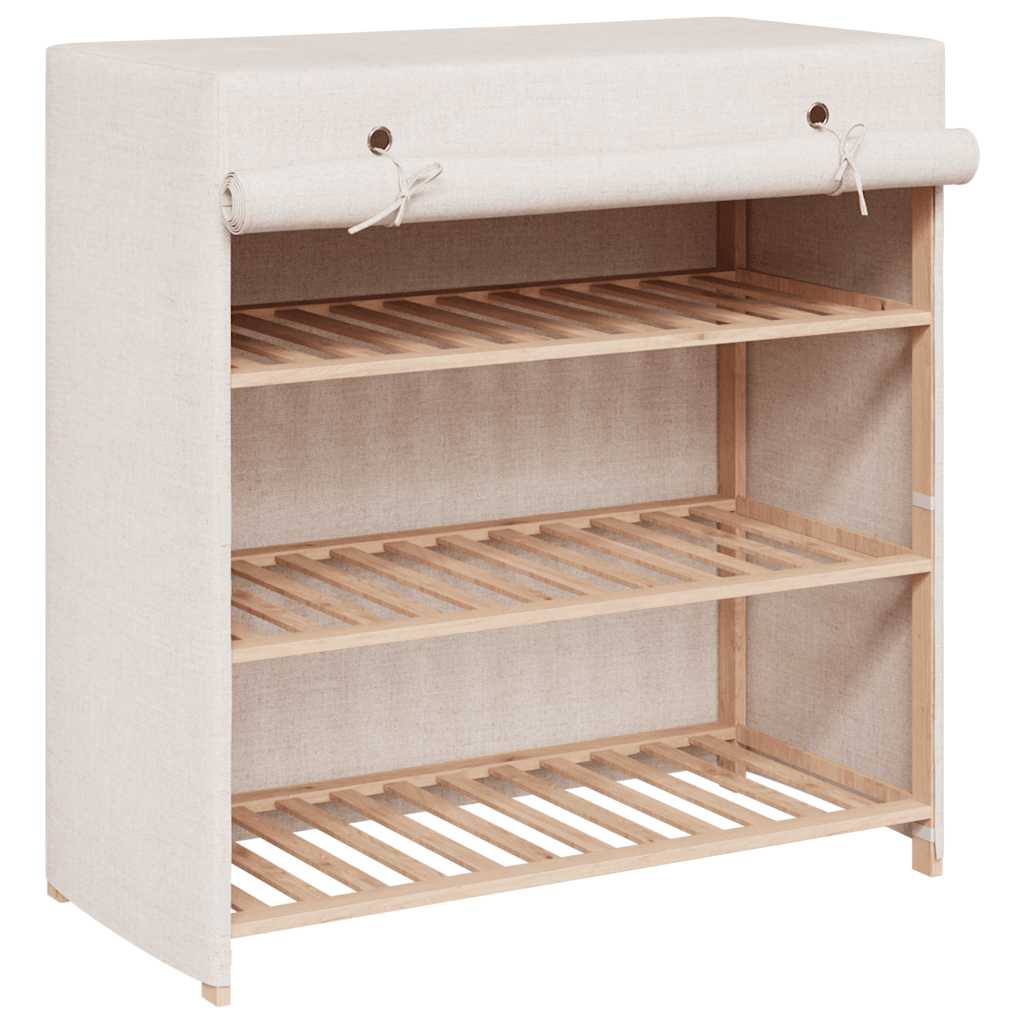 Armoire à chaussures avec housse Blanc 79x40x80 cm Tissu