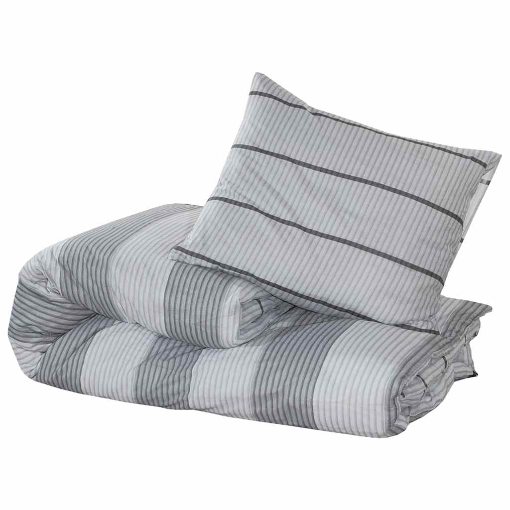 Copripiumino Reversibile COTTON ARTean Carnaby Grey 260x260 Cm Letto 180: 50% Cotone 50% Poliestere Con 2 Federe (45x110) - Grigio