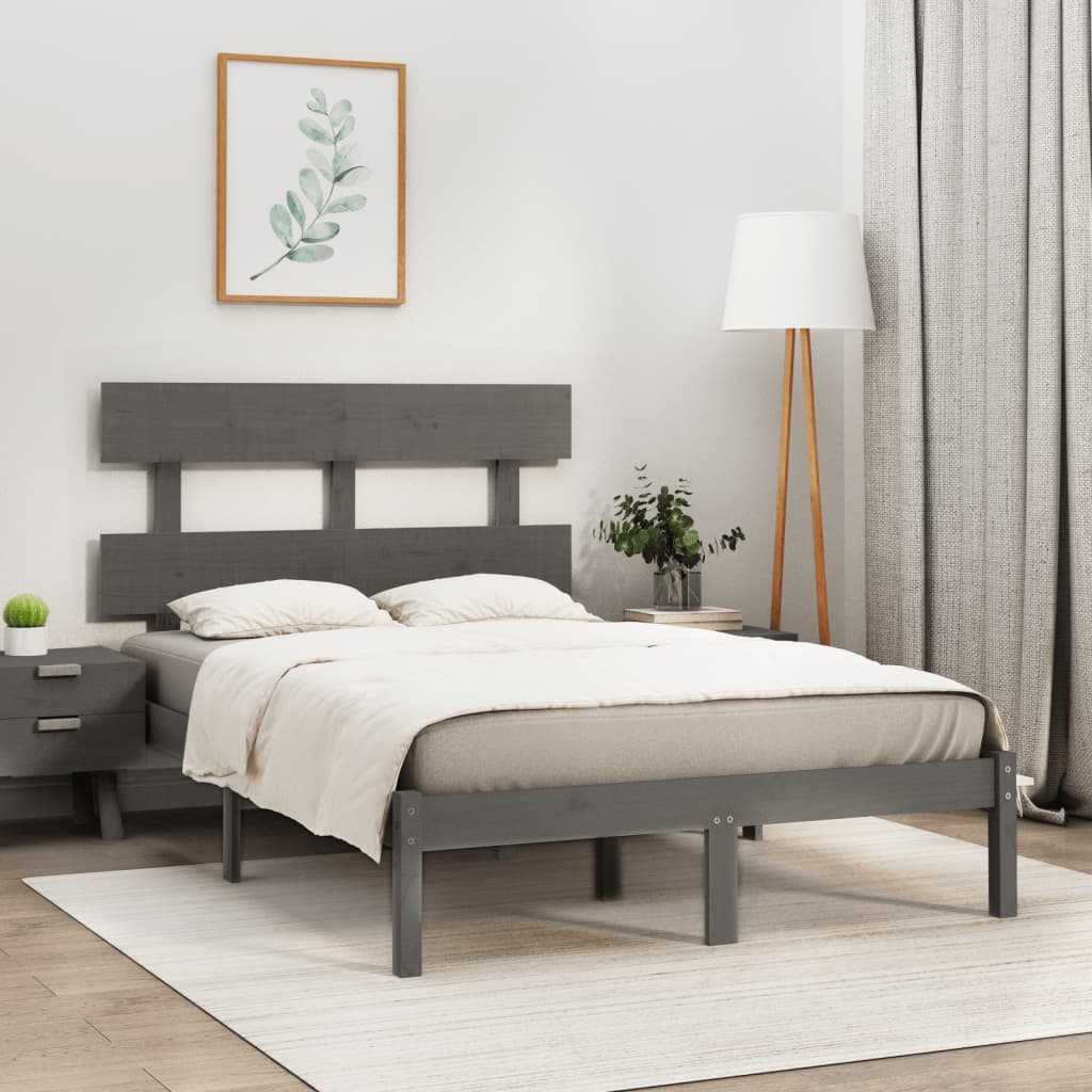 Letto Matrimoniale Moderno Struttura Letto Giroletto in Legno Massello  120x190 cm 4FT Small Double ITD21476