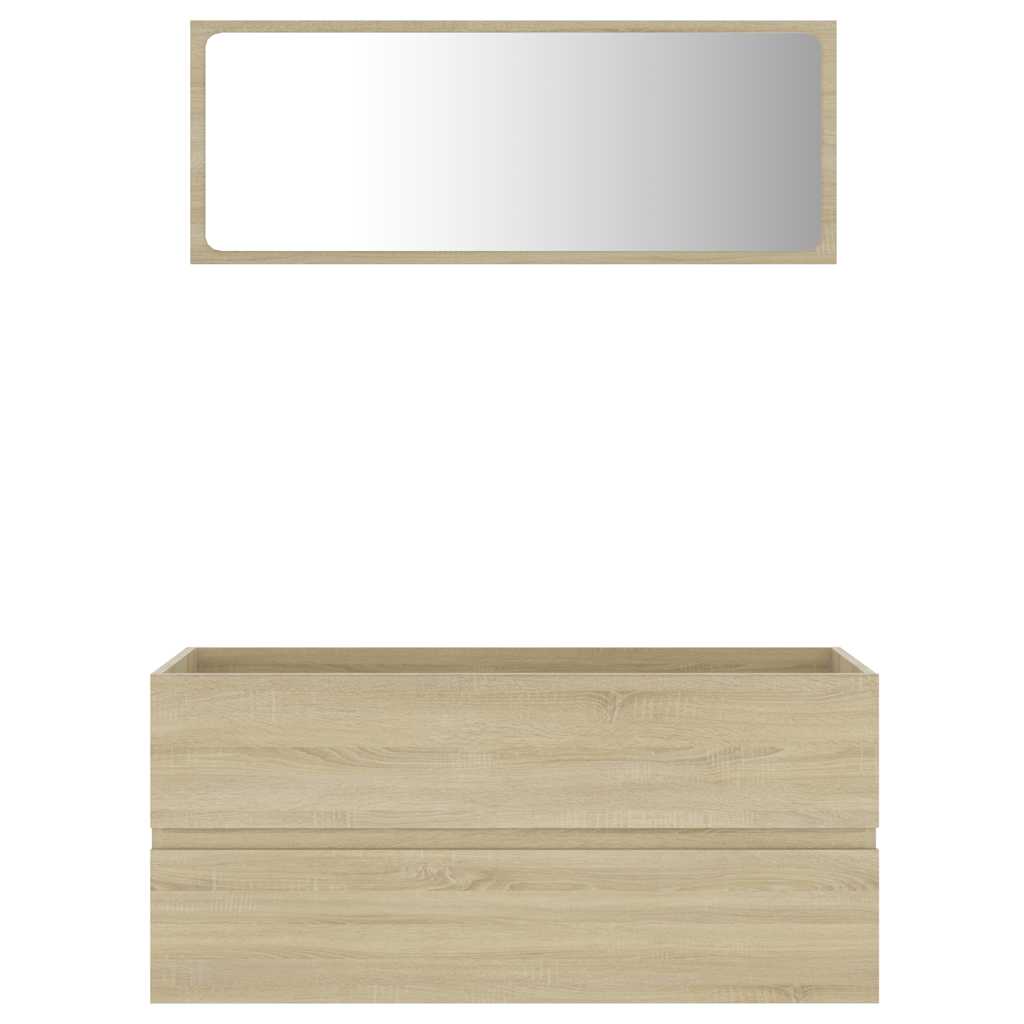 vidaXL Conjunto de muebles de baño 2 piezas aglomerado roble Sonoma