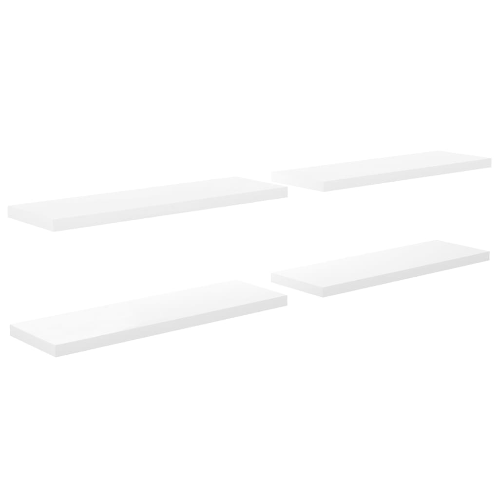 vidaXL Floating Wall Shelves MDF 4 pcs High Gloss White 120x23.5x3.8 cm