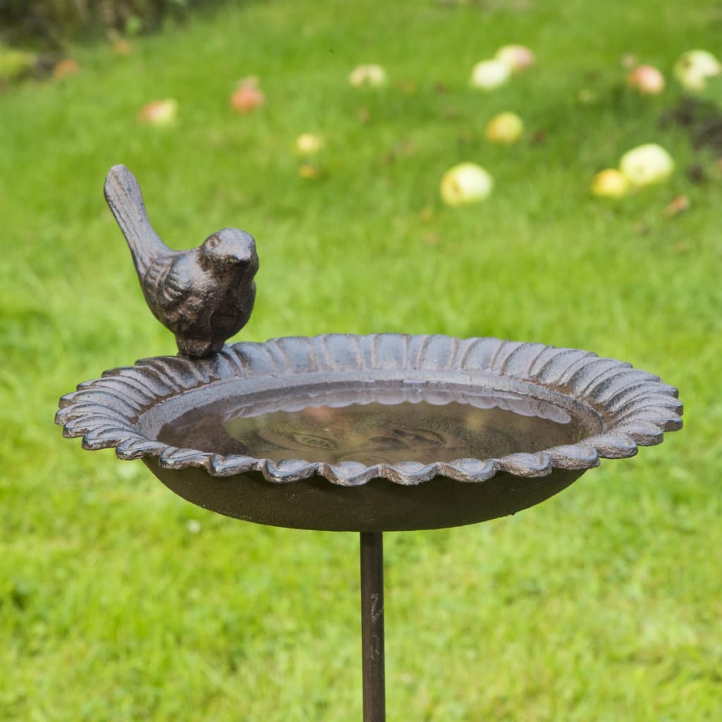 Bain D'Oiseaux Solaire Fontaine pour D'Oiseau Mangeoire Bronze Jardin Bol  D'Eau