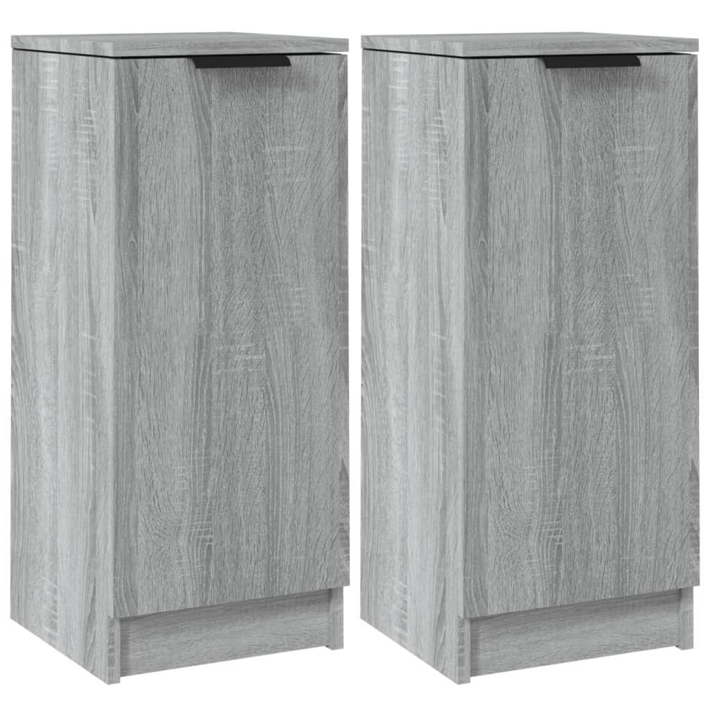 2er Set Sideboards Kommoden für Wohnzimmer Küche Grau Sonoma 30x30x70 cm Holzwerkstoff DE71497