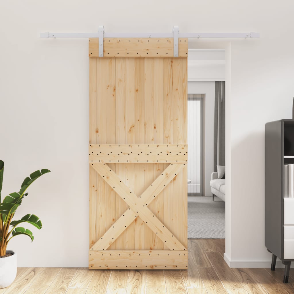 Porta scorrevole esterno muro PVC e MDF H205 cm x L73 cm - VARIN