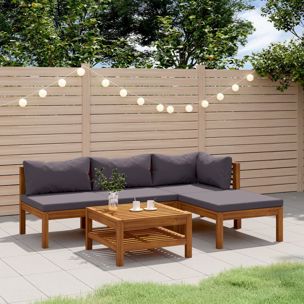 5tlg. Sitzgruppe Gartenmöbel Set Balkonmöbel Set mit Auflage