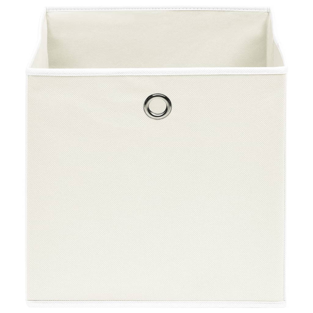 vidaXL Cajas de almacenaje 10 unidades tela blanco 32x32x32 cm - Blanco