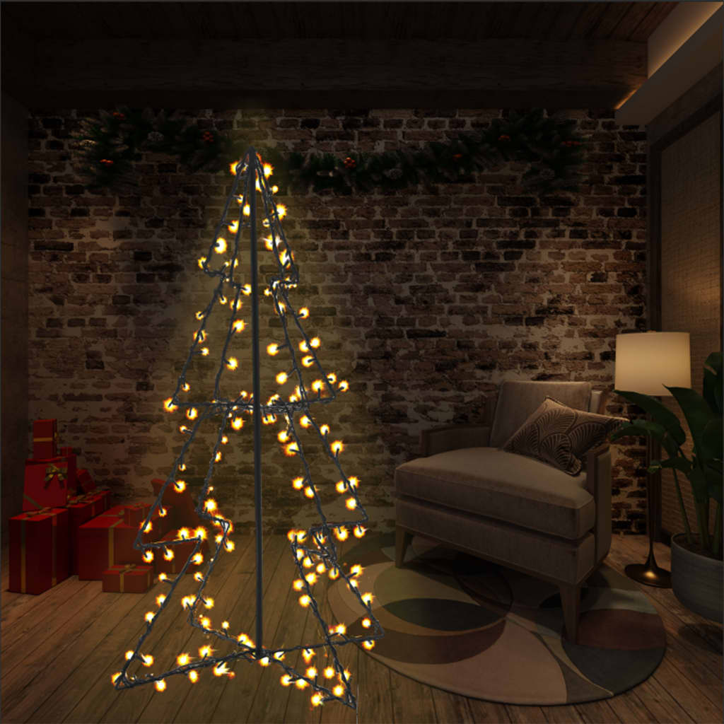 Albero di Natale a Cono 160 LED，Albero effetto Realistico，Decorazioni  natalizie per Interni Esterni 78x120 cm CNWI520180 MaisonChic