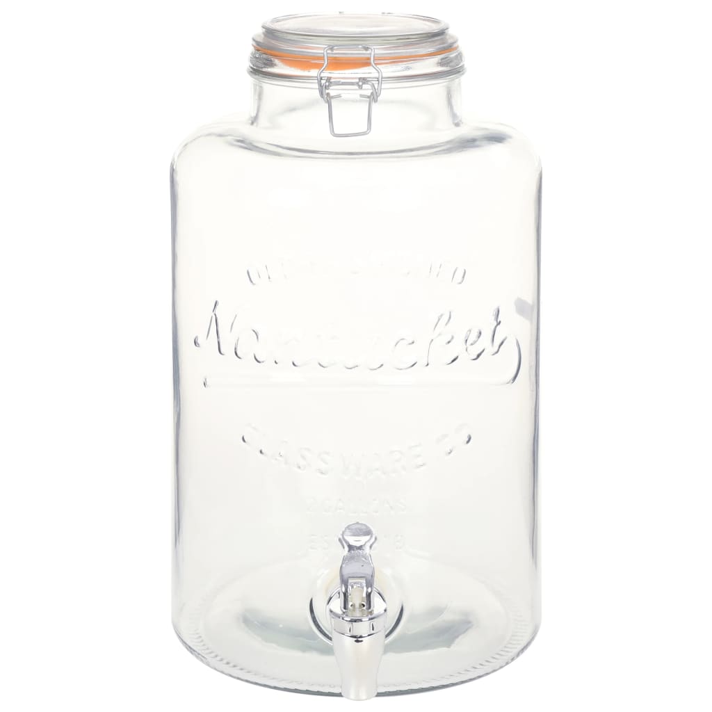 Wasserspender XXL mit Zapfhahn Transparent 8 L Glas vidaXL