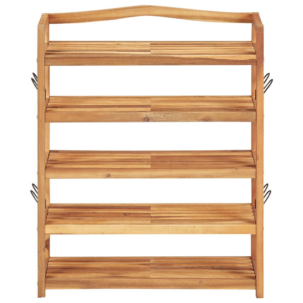 5 Tier Shoe Rack 64x26x80 Cm Solid Acacia Wood