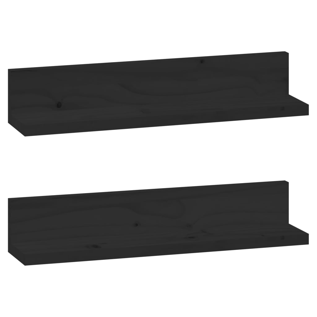 Unico Design Mensole da Parete 2 pz Nero 50x11x9cm in Legno Massello di  Pino 50x11x9 cm Magnifico it - Nero63485