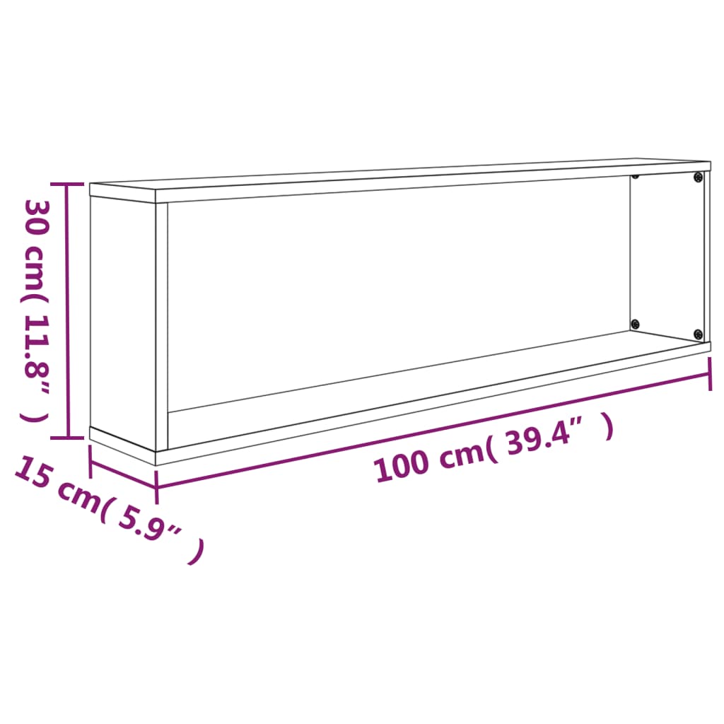 vidaXL Mensole Parete a Cubo 4 pz Bianco 100x15x30 cm in Multistrato