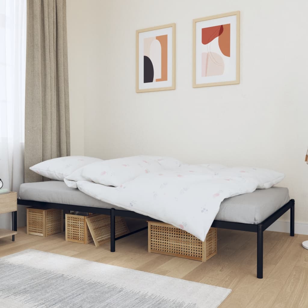 Sofá cama individual tapizado con nido, soporte de listones de madera, sofá  cama con marco tapizado para dormitorio, no necesita somier (negro)