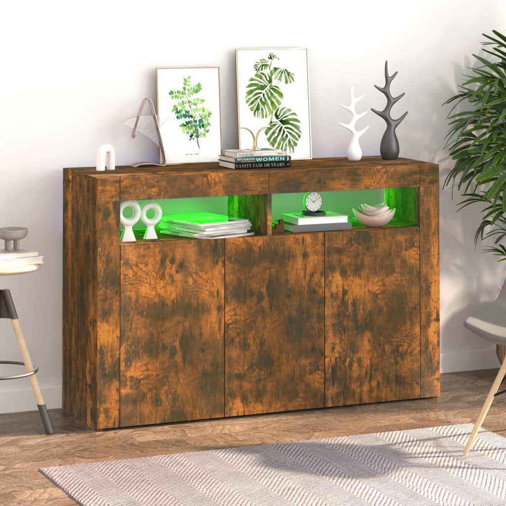 Credenza Madia Moderna Buffet da cucina Rovere Fumo 88x30x65 cm in Legno  Multistrato ITD77136