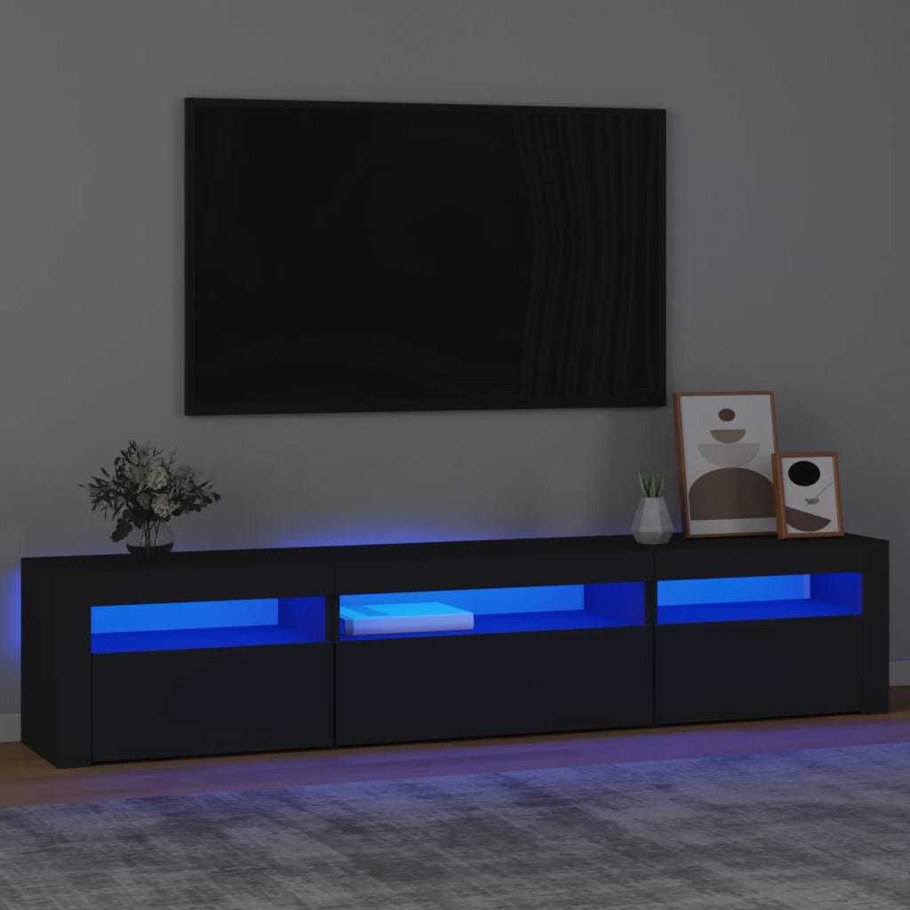  Soporte de TV LED para televisores de 60/65/70 pulgadas, centro  de entretenimiento moderno con luces LED RGB y almacenamiento, muebles de TV  y multimedia de alto brillo para debajo de la