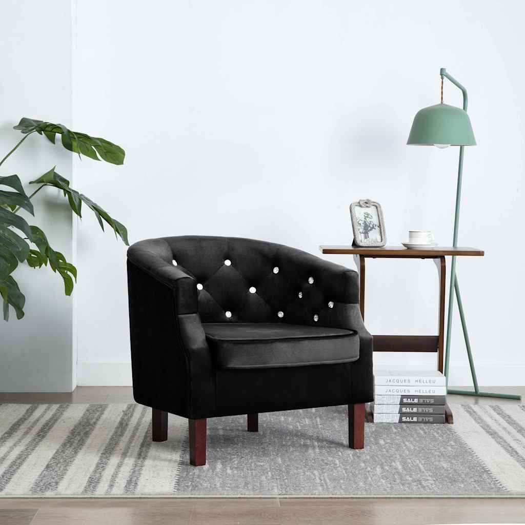 Poltrona,Poltrona da Salotto Design Moderno,Sedia Poltroncina nera in Velluto CVNIEV8960 Maisonchic