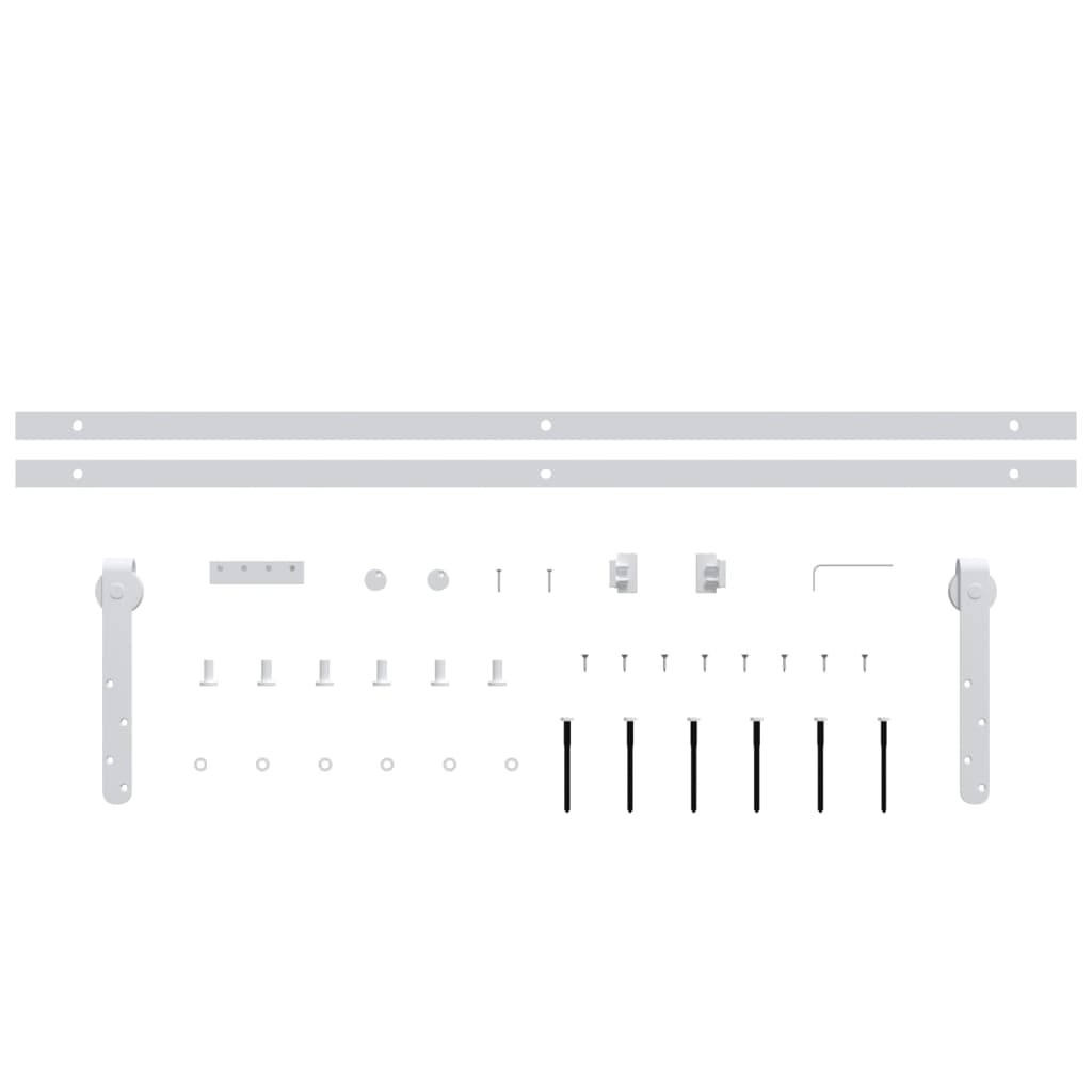 VidaXL Mini Sliding Cabinet Door Kit - Carbon Steel, 183cm Length