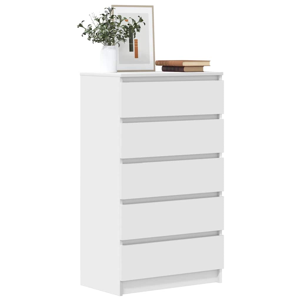 Commode 16 Tiroirs Avec Rangement | En Acier Et MDF | Blanc Simili Cuir | Organisation Chambre, Salon