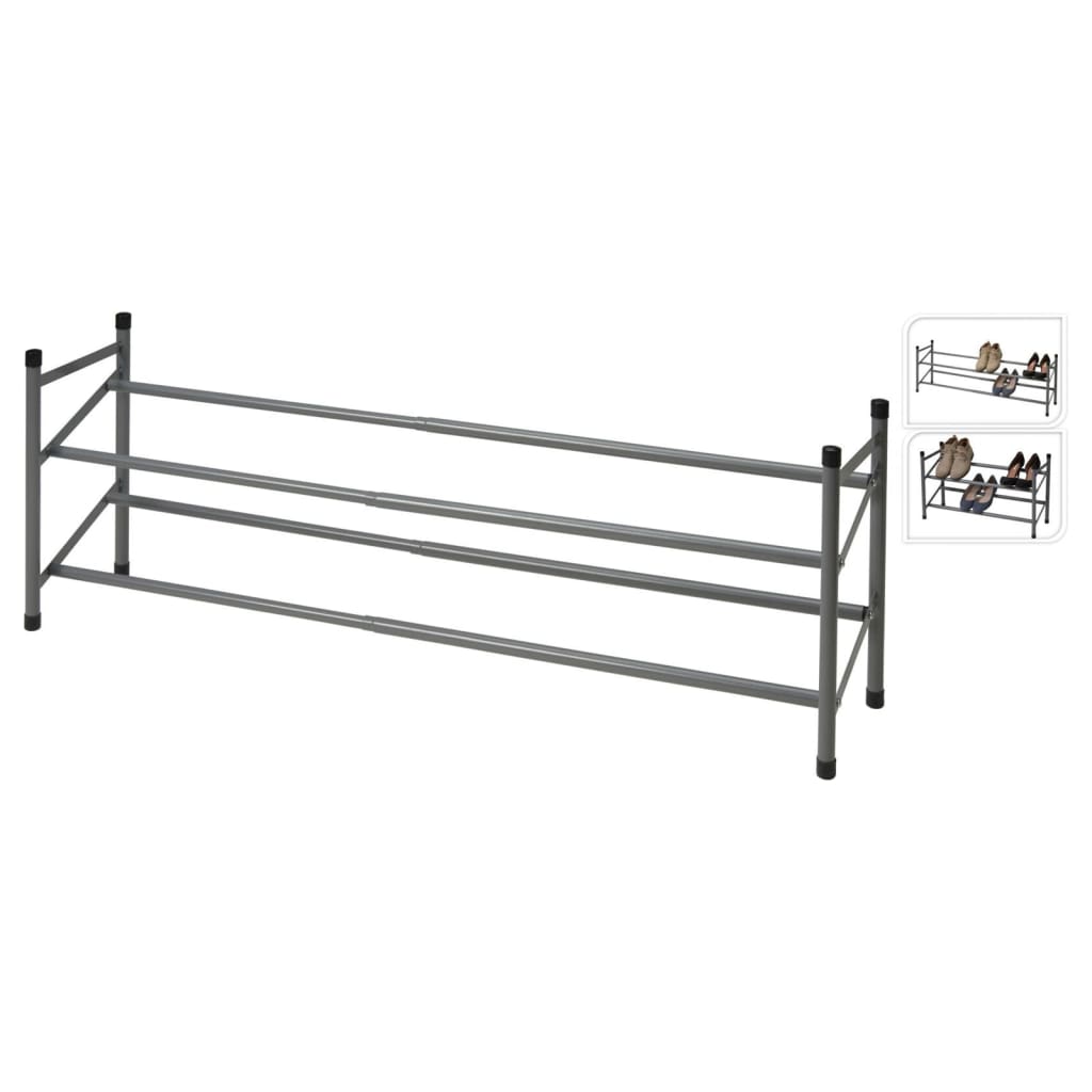 2-Tier Expandable Shoe Rack with Pivoting Bars