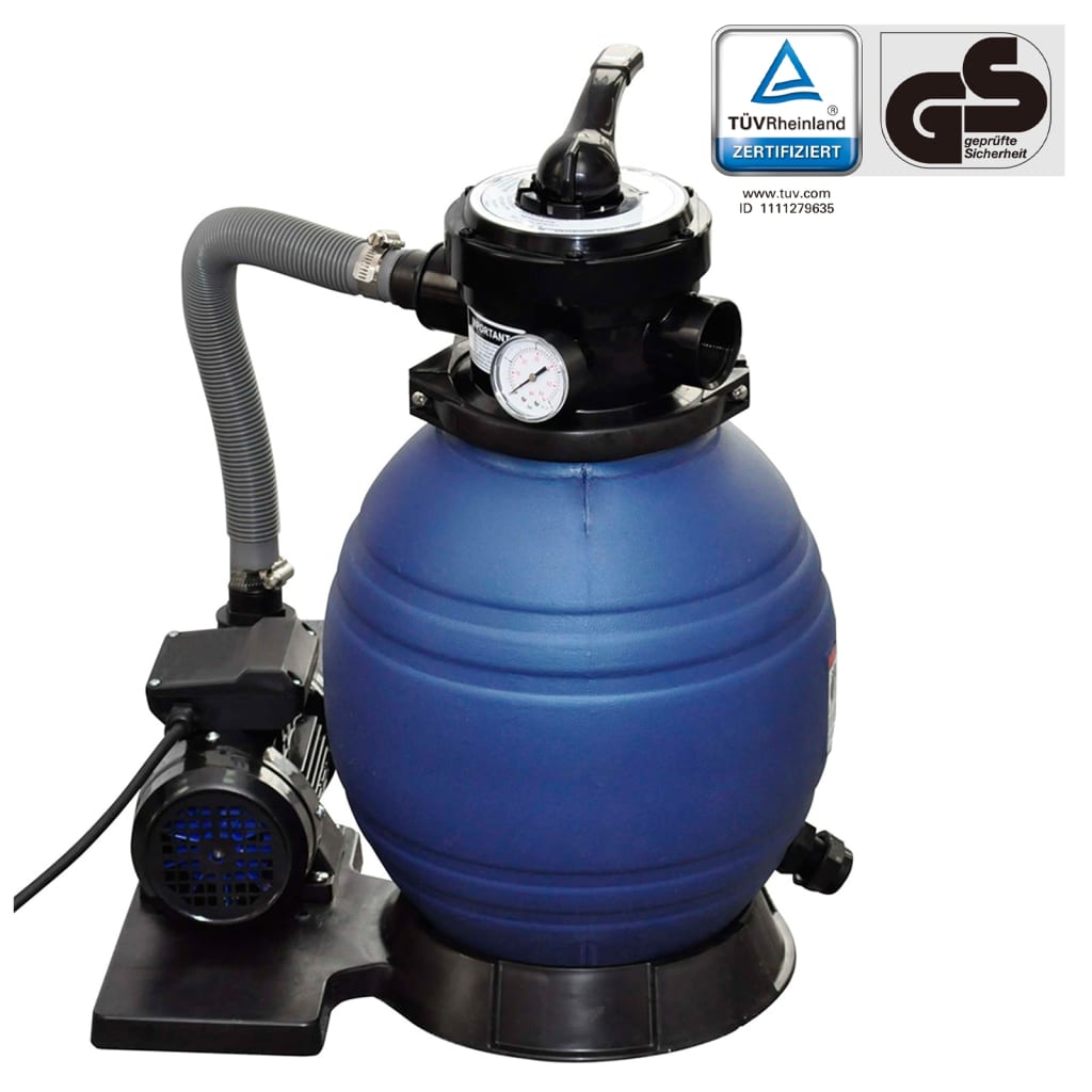 MONZANA® Depuradora 11.000 l/h bomba de filtro de arena con válvula tanque  XXL 550W Volumen 30L para piscina