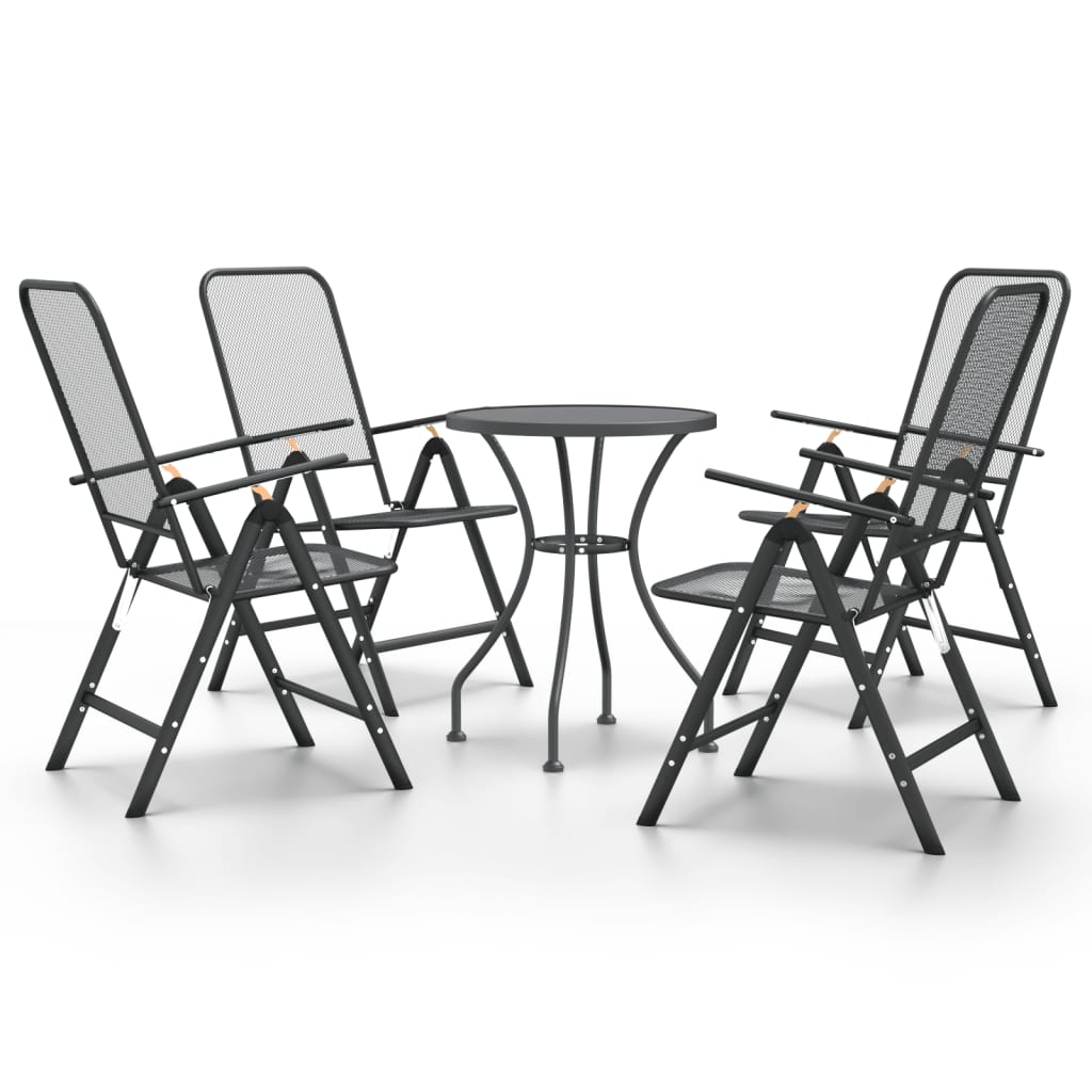 Set Tavolo e Sedie da Giardino 3 pz - Salotti da giardino Rete Metallica  Espansa Antracite BV841739 - BonneVie