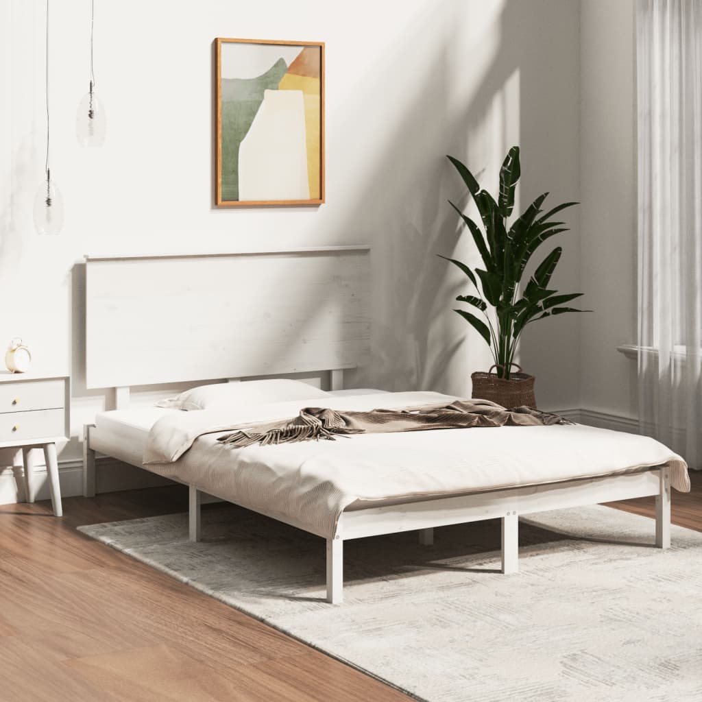 Letto Matrimoniale Moderno Struttura Letto Giroletto con Cassetti Bianco  120x200 cm ITD94204