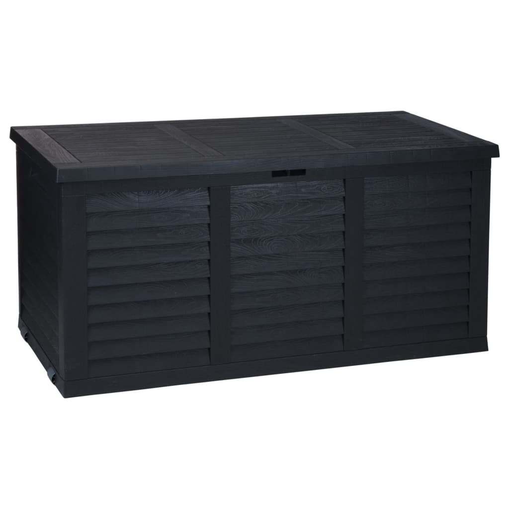 Aufbewahrungsbox 90L anthrazit Rattan-Optik Geräteschrank Gartenschrank Box 