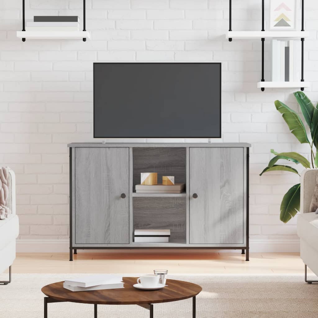 Mueble Bajo Tv Ness. Gris Blanco y Nature