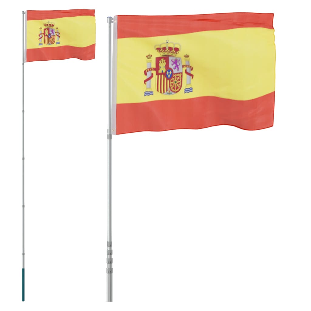 Bandera de Bélgica de 5,55 m de alto fabricada en poliéster y mástil de  aluminio Vida XL