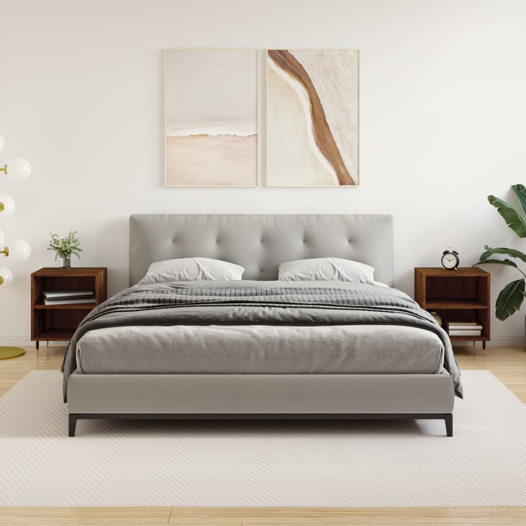 Comodino Moderno Con 2 Cassetti E Barre Anticaduta – Legno Melaminico, Piedi Antiscivolo, 43x40x44 Cm – Per Camera Da Letto, Bianco