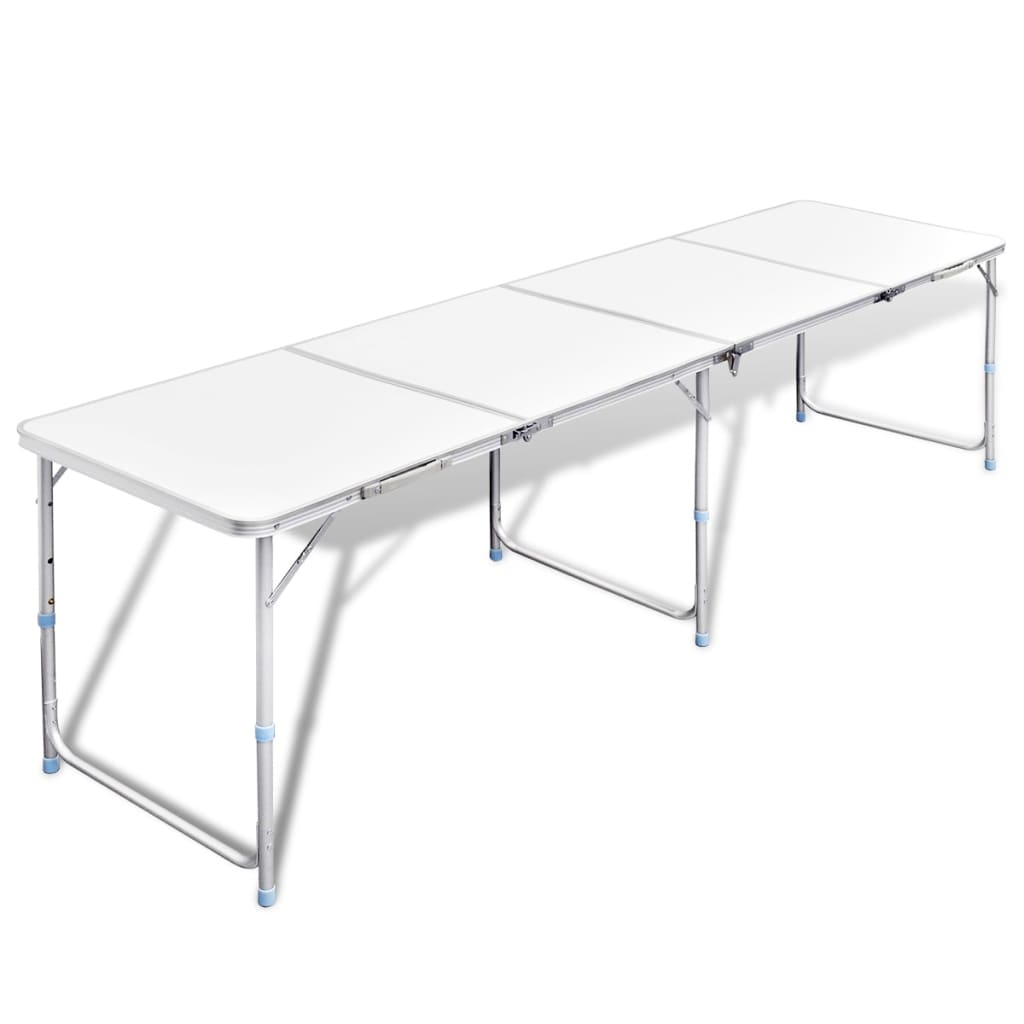 Tavolo Da Campeggio Pieghevole In Alluminio Grigio 180x60 Cm