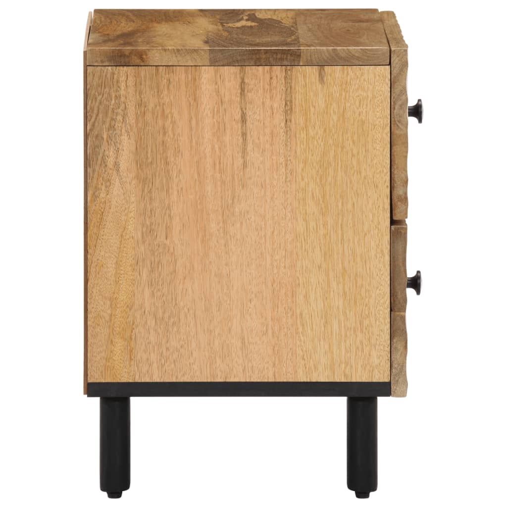 VidaXL 2 Comodini In Legno Massello Di Acacia 40x33x46 Cm - Finitura Naturale, Con Anta E Gambe In Ferro, Stile Rustico