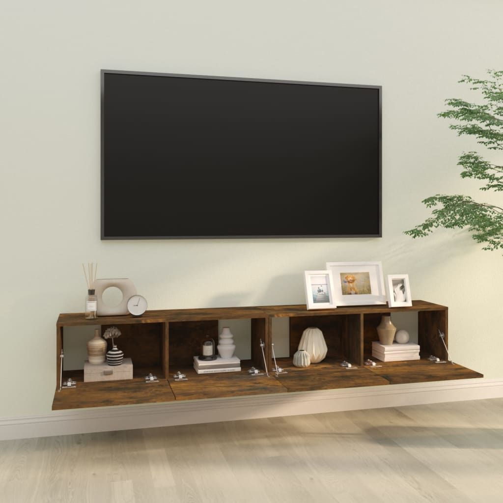 Maison Exclusive Mueble TV de pared 2 uds madera contrachapada roble  100x30x30cm