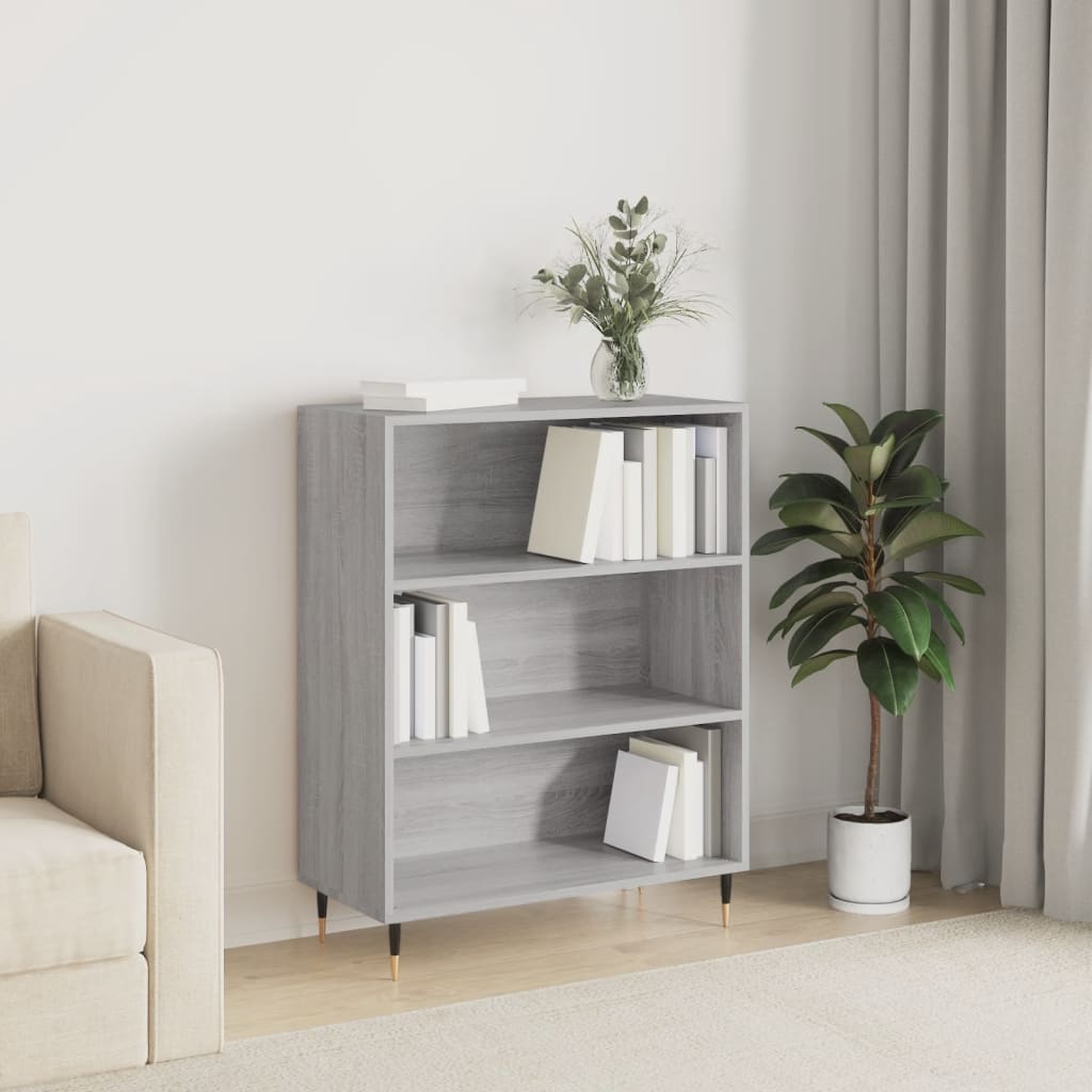 Libreria，Scaffale，Armadio per libri Grigio Sonoma 69,5x32,5x90 cm in Legno  Multistrato MCI814249 MaisonChic